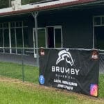 Brumby Electrical sponsorship banner supporting a local sports club
